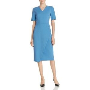 Hugo Boss Daissa Faux Wrap Midi Sheath Dress